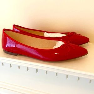 J. Crew Red Patent Leather Ballet Flats